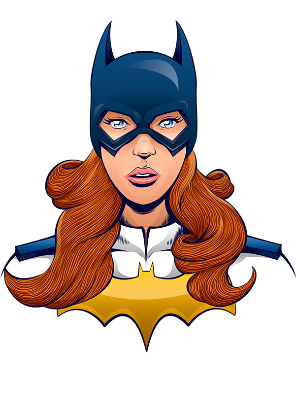 Batgirl Animated Portrait PNG Image