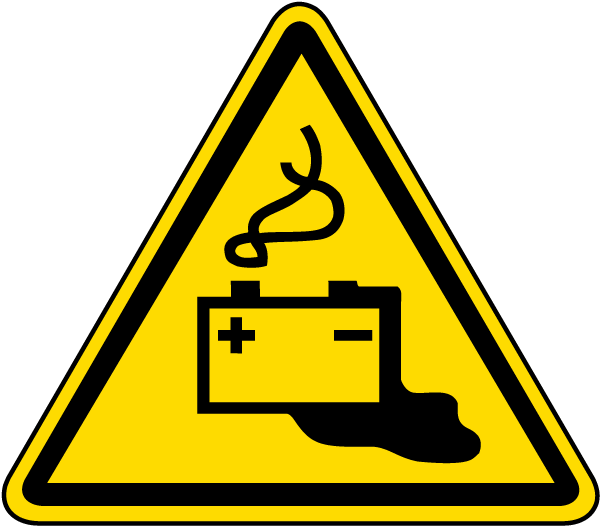 Battery Hazard Sign PNG Image