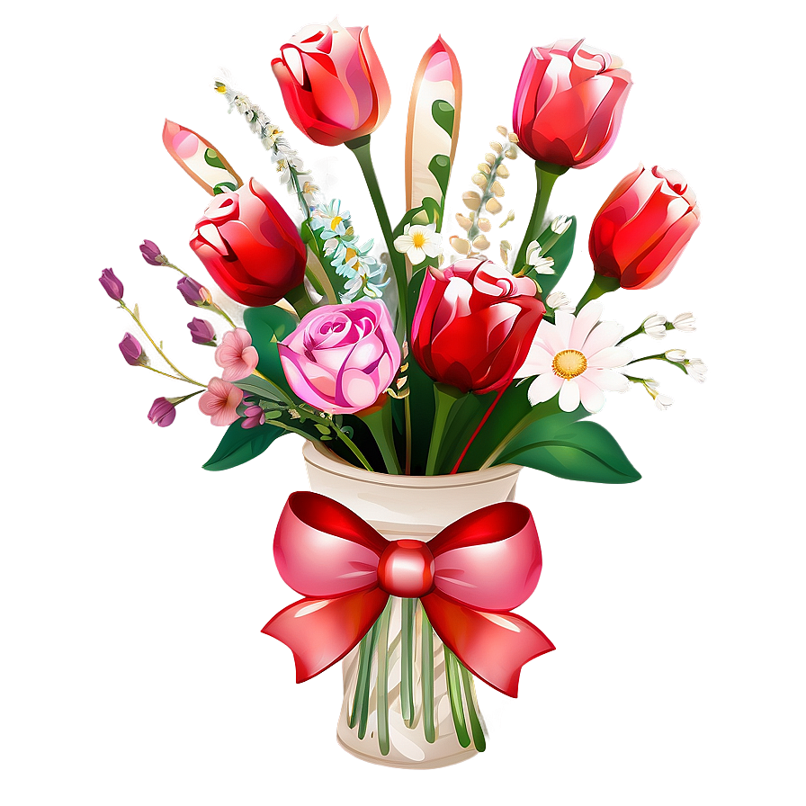 Be My Valentine Floral Bouquet Png 06282024 PNG Image