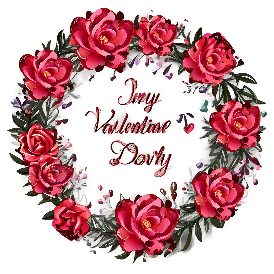 Be My Valentine Heart Wreath Png Yao PNG Image