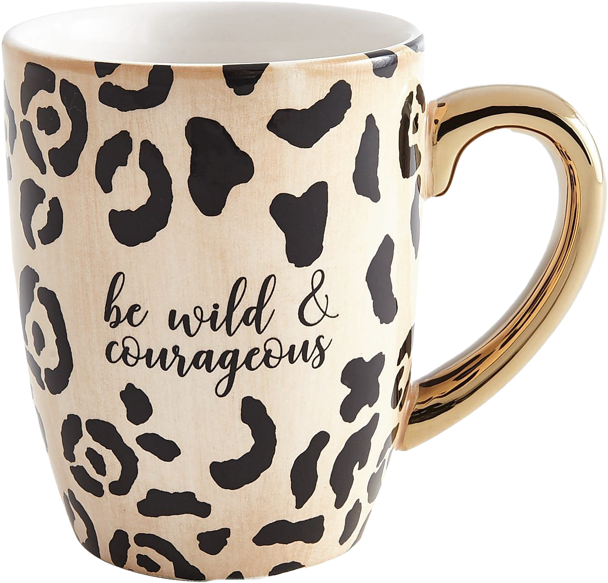 Be Wildand Courageous Leopard Print Mug PNG Image