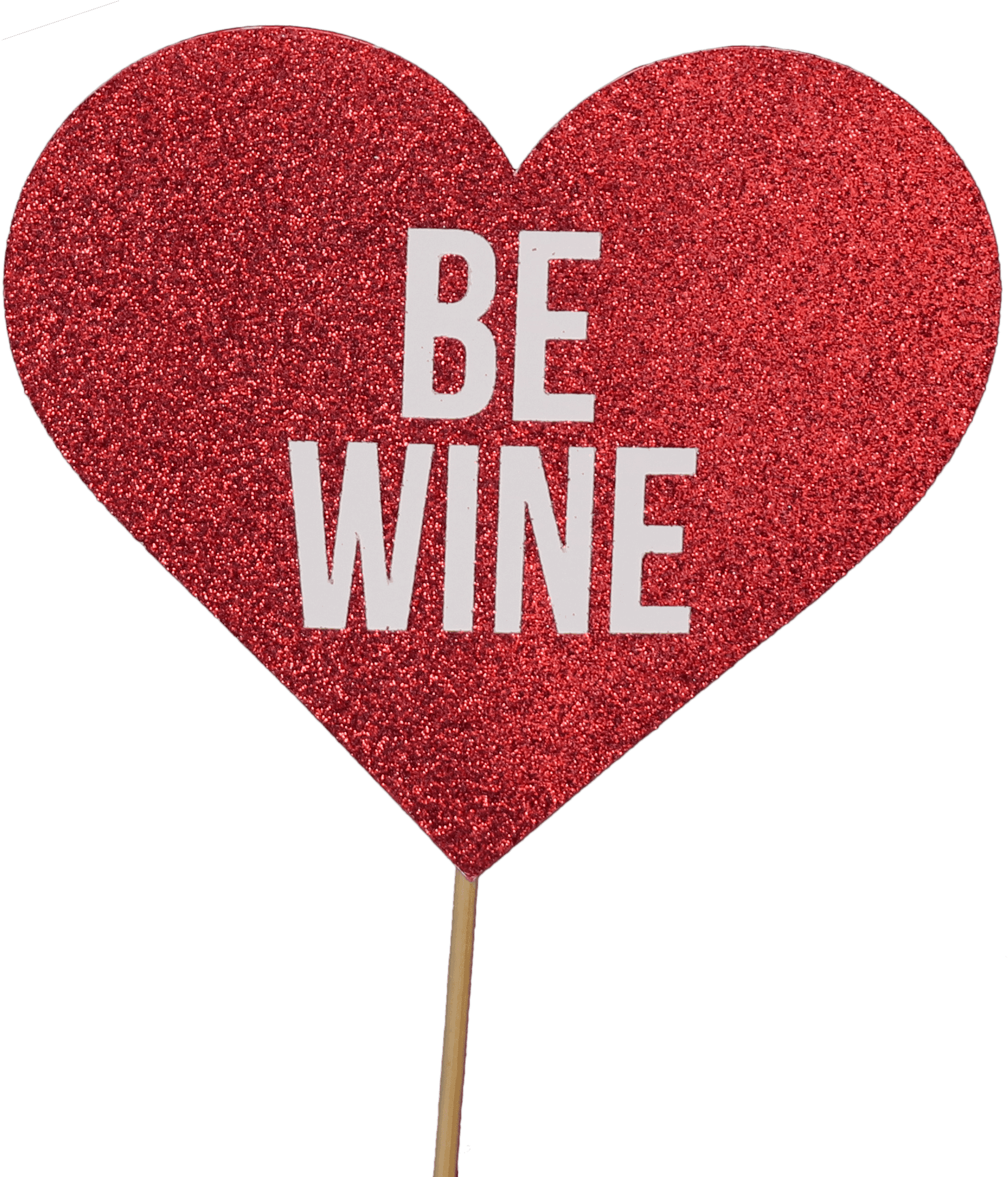 Be Wine Glitter Heart Sign PNG Image