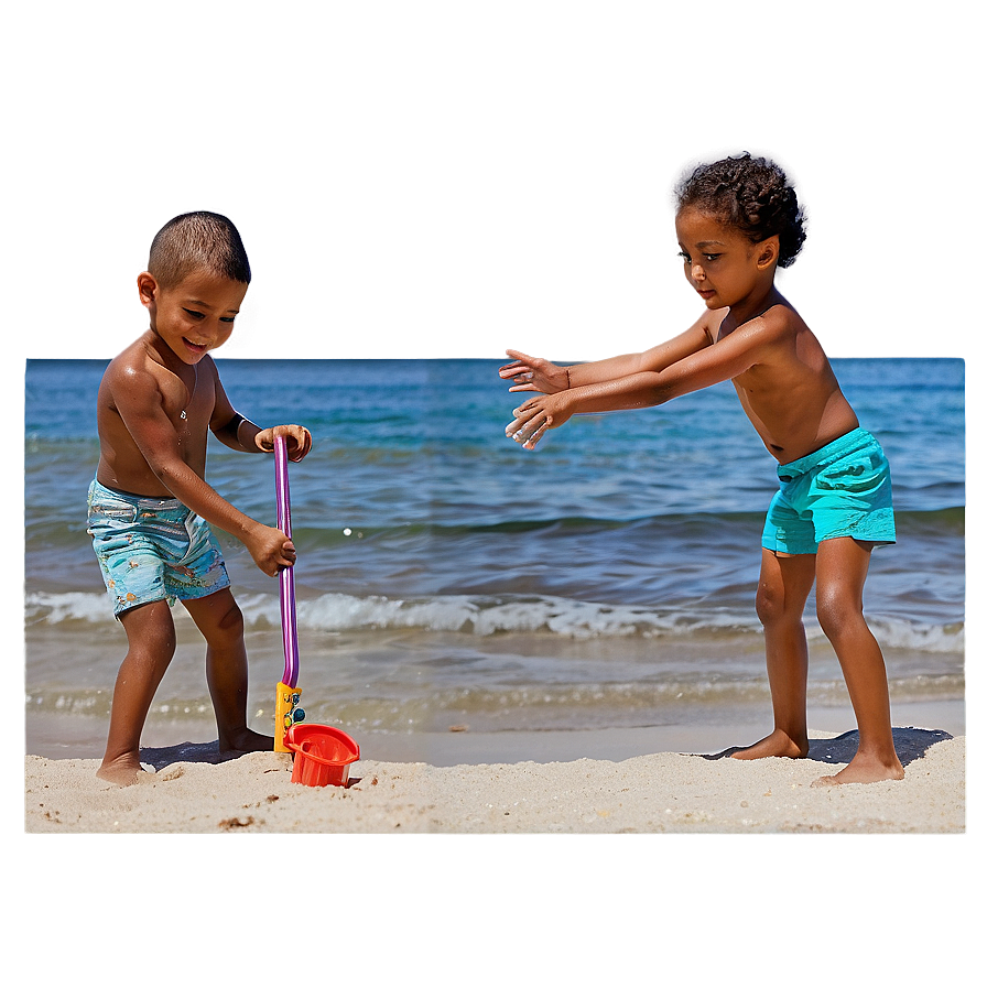 Beach Kids Playing Png 06132024 PNG Image