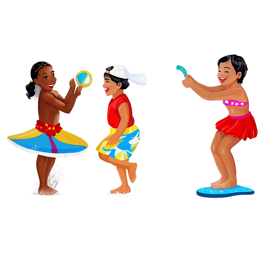 Beach Kids Playing Png Xel PNG Image