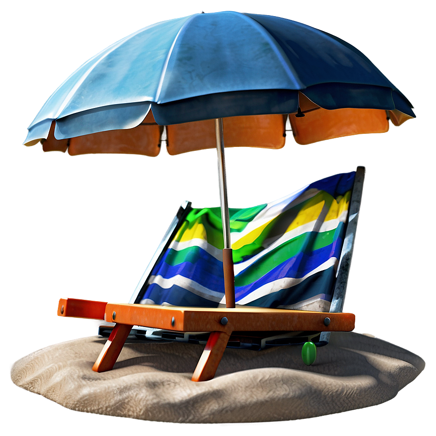 Beach Scene With Umbrella Png Uwj PNG Image