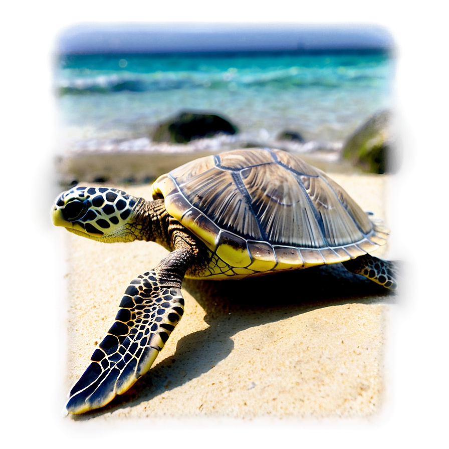 Beach Sea Turtle Swim Png Wis7 PNG Image