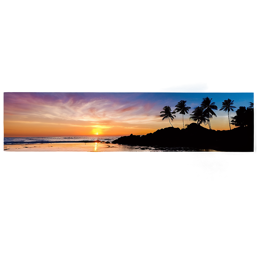 Beach Sunset Silhouettes Png Teb16 PNG Image