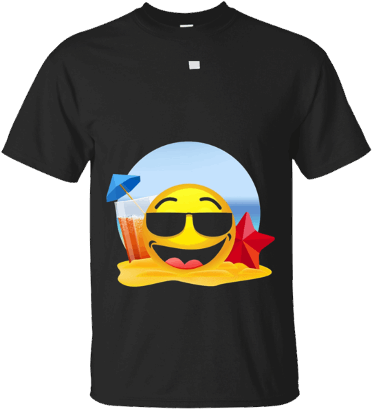 Beach Vibe Sunglasses Emoji Shirt PNG Image