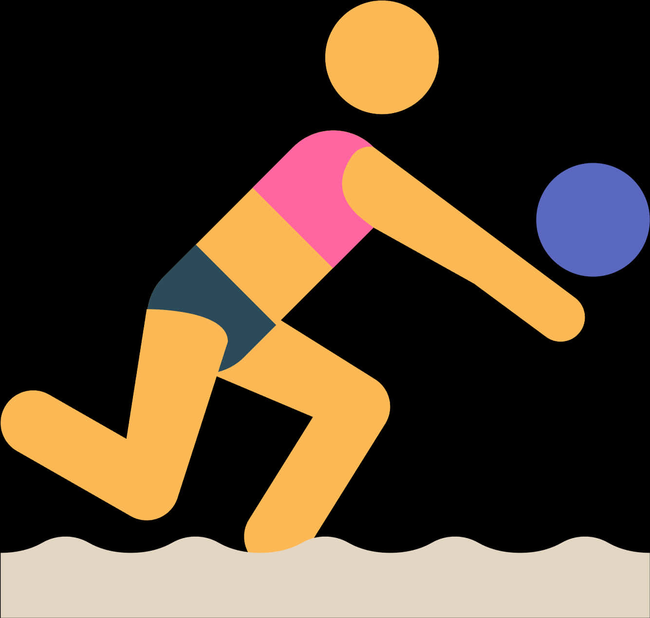 Beach Volleyball Player Icon PNG Image