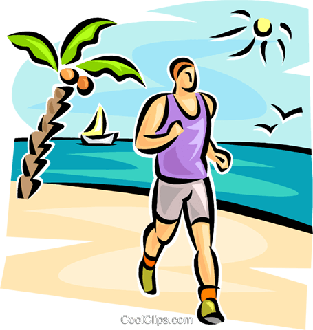 Beachside Running Illustration.png PNG Image