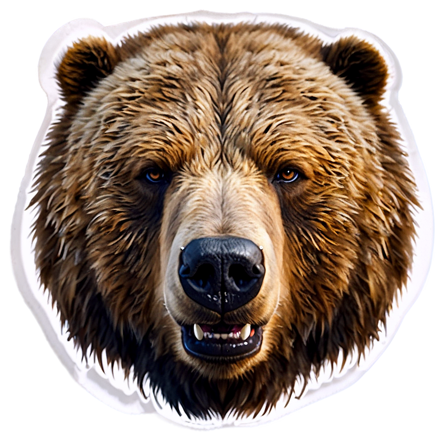 Bear Face Sticker Png 06292024 PNG Image