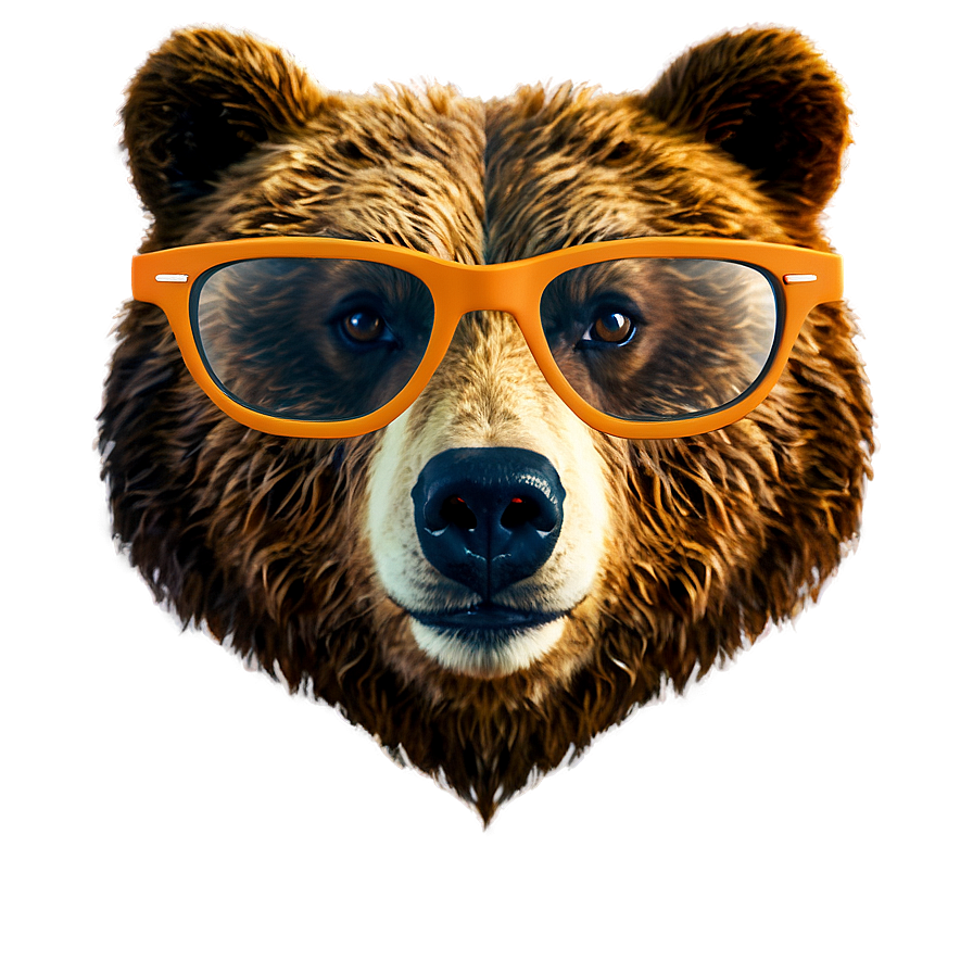 Bear Face With Glasses Png 06292024 PNG Image