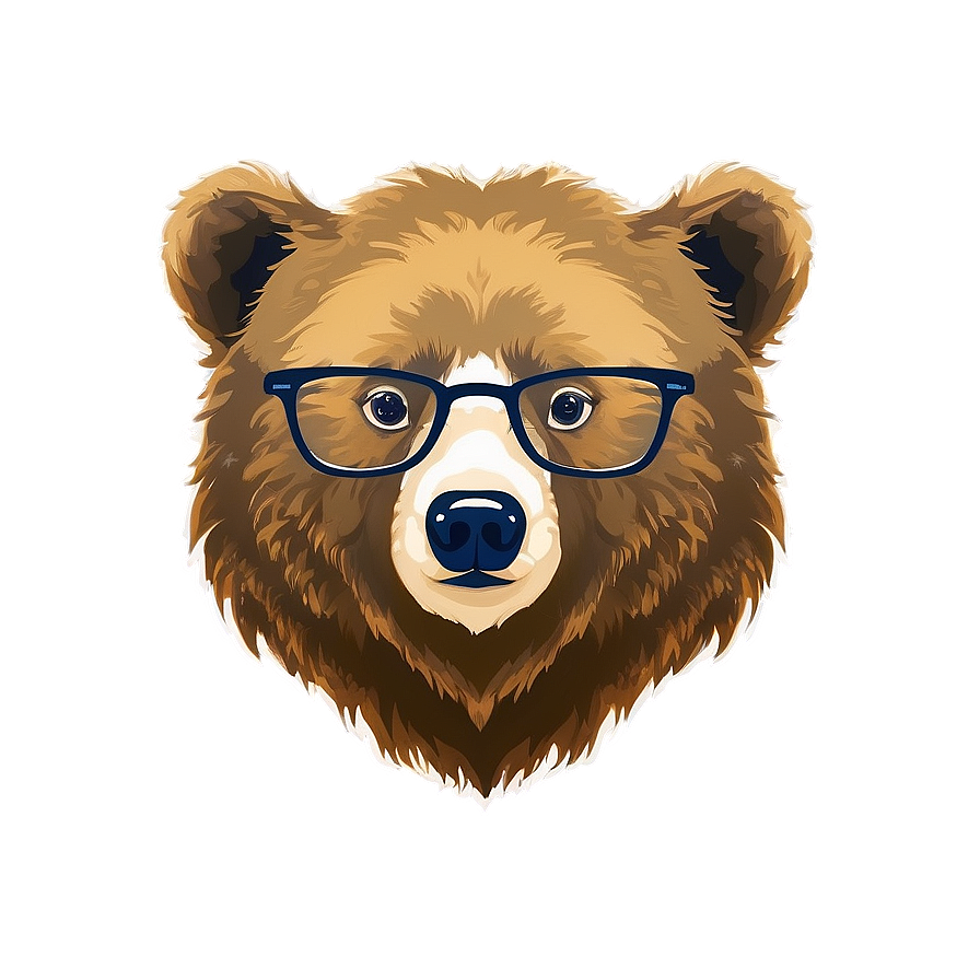 Bear Face With Glasses Png Vpl PNG Image