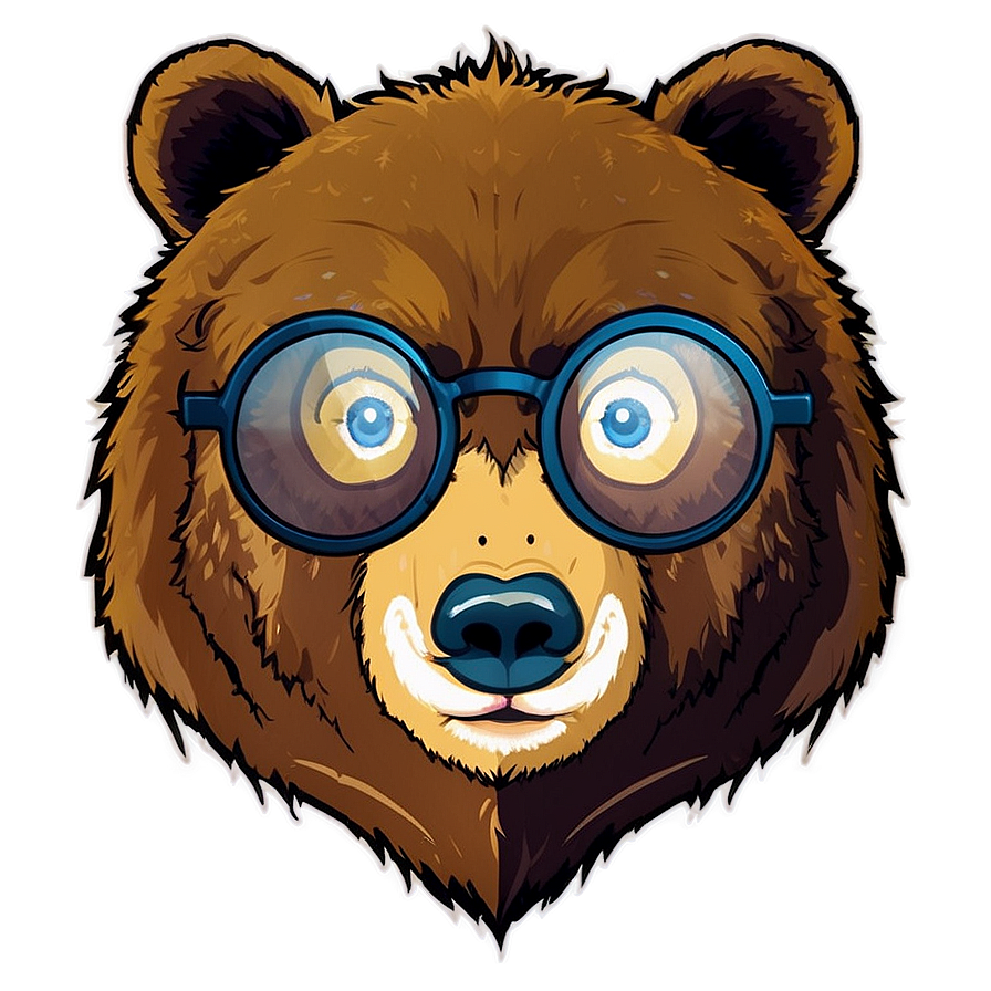 Bear Face With Glasses Png Xay PNG Image