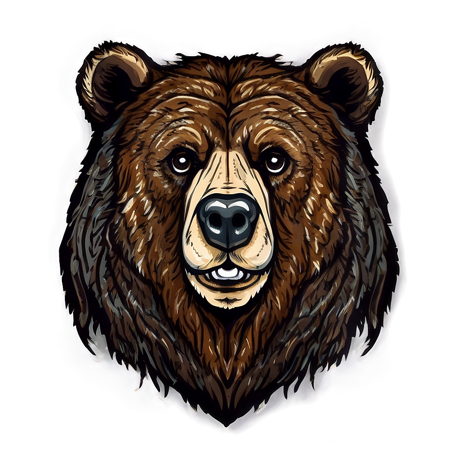 Bear Head Illustration Png Mtr98 PNG Image