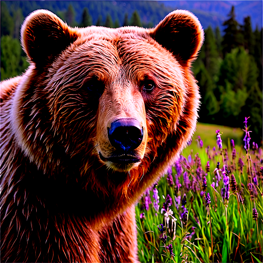 Bear Head On Mountain Png Bej PNG Image