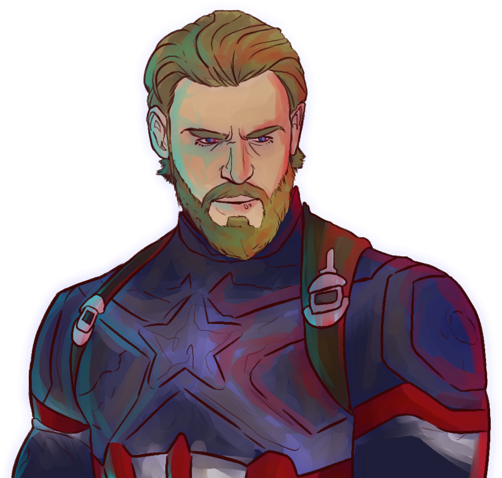 Bearded Hero Illustration PNG Image