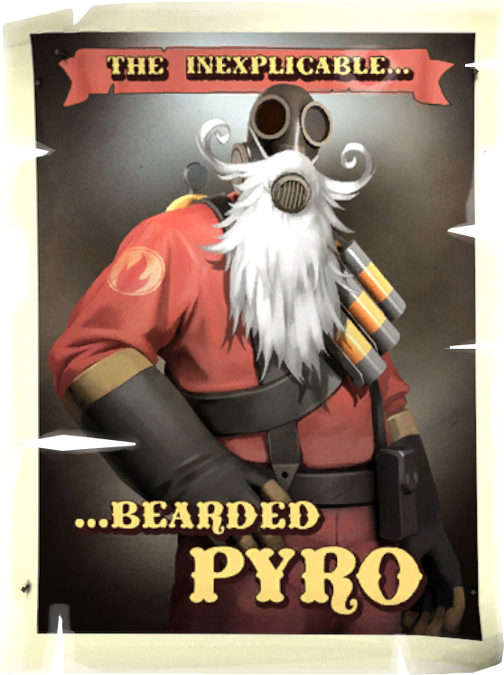 Bearded Pyro Poster T F2 PNG Image