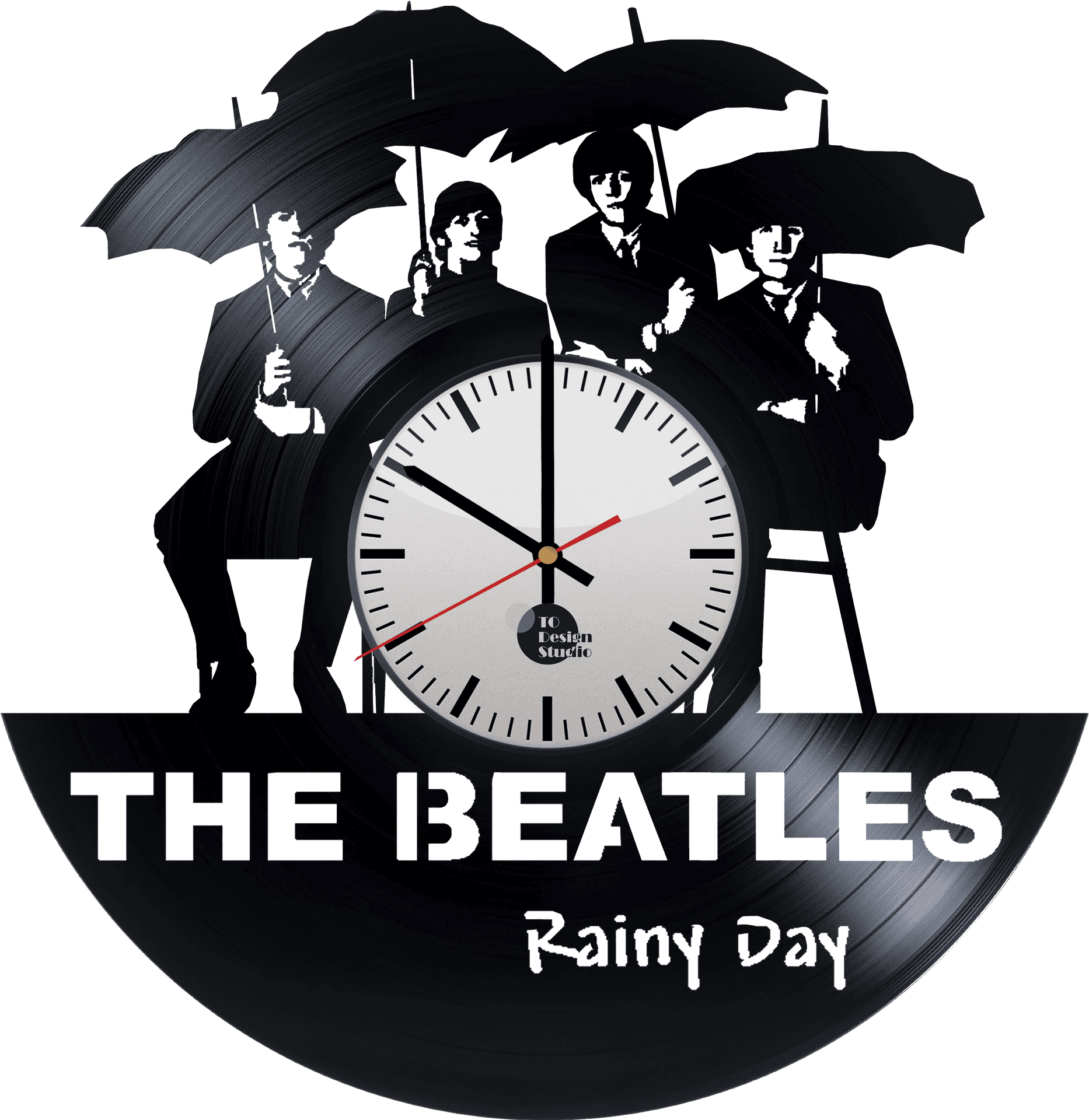 Beatles Rainy Day Vinyl Clock PNG Image