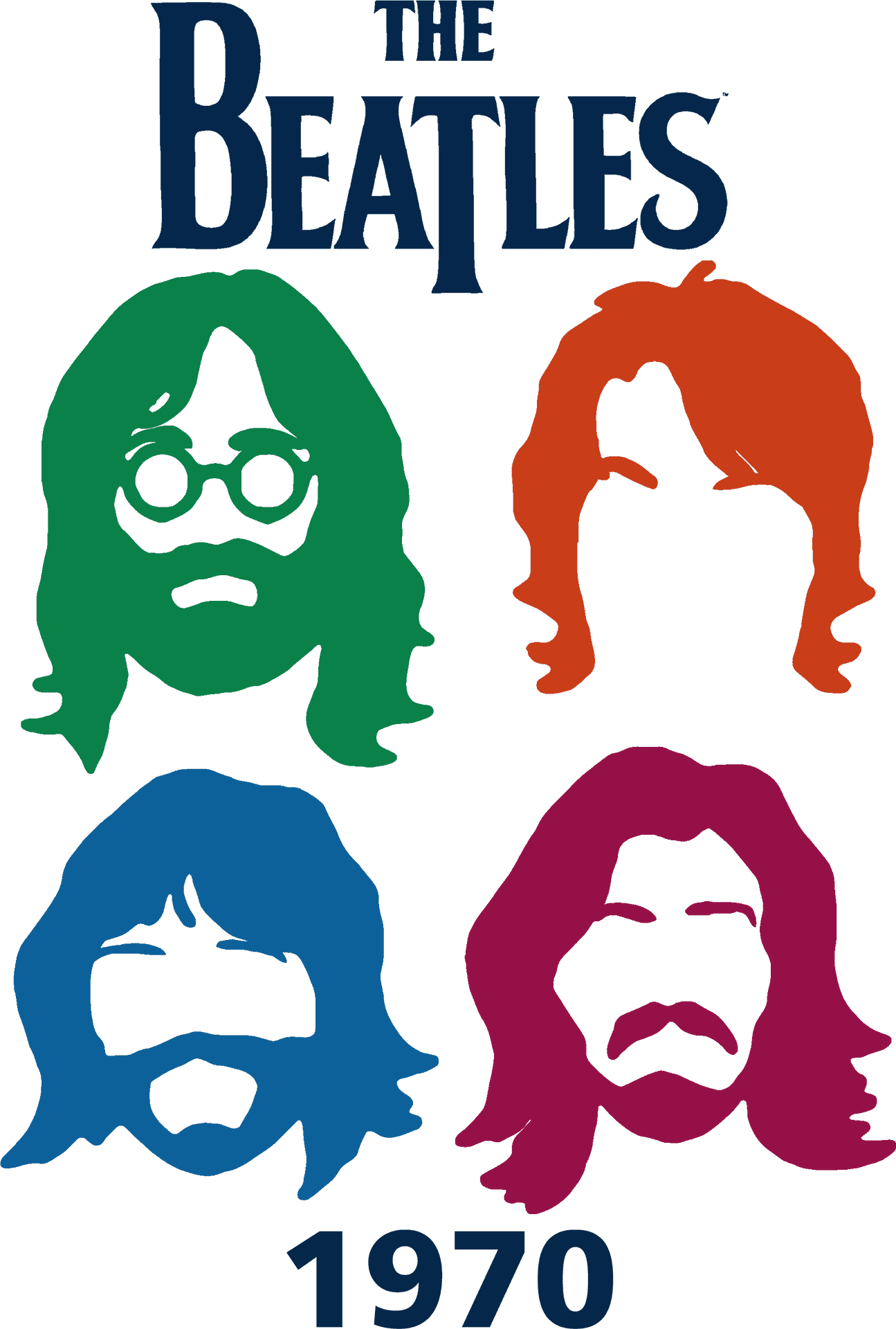 Beatles1970 Colorful Silhouettes PNG Image