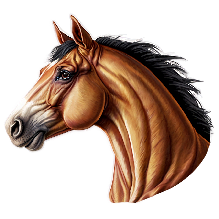 Beautiful Horse Head Illustration Png Ctw PNG Image