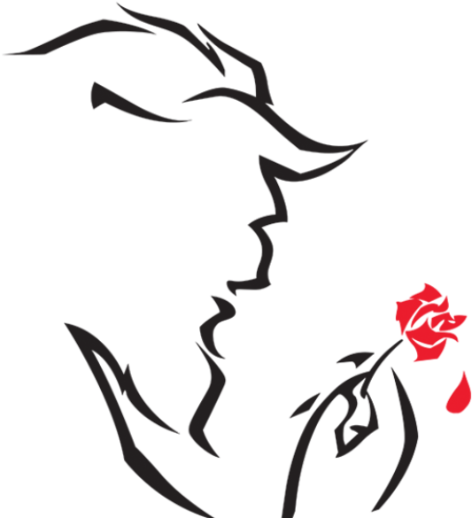 Beauty Beast Silhouette Rose PNG Image