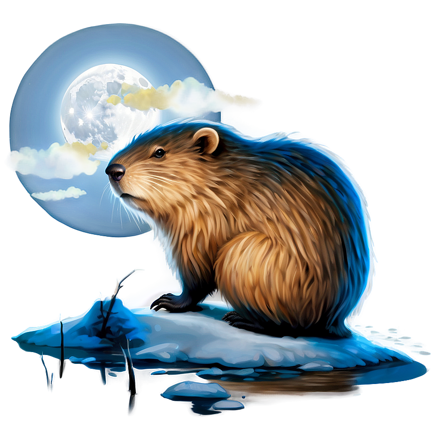 Beaver By Moonlight Png Fba51 PNG Image