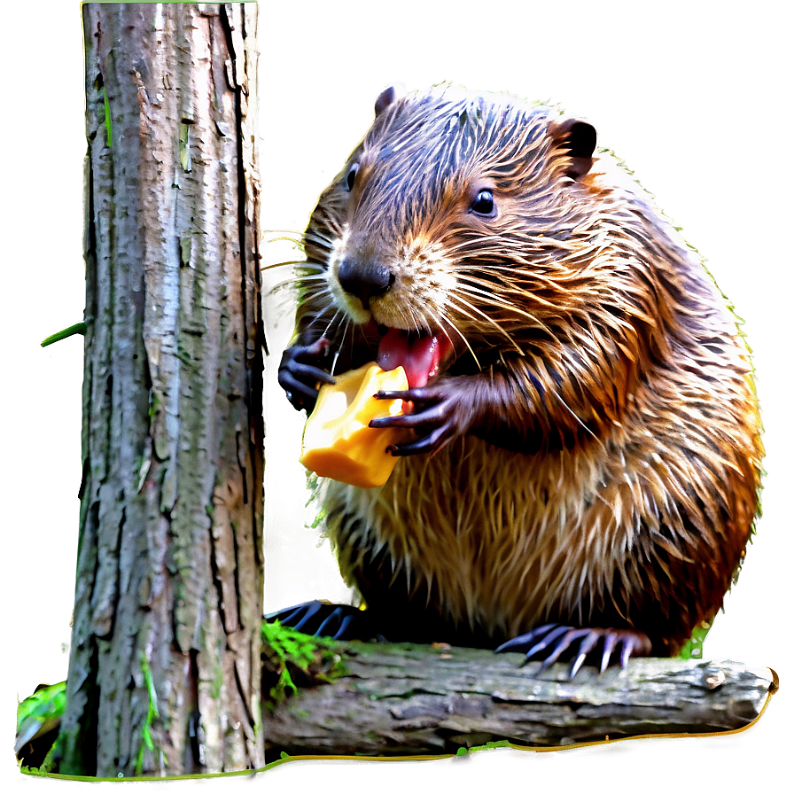 Beaver Feeding On Bark Png Yih PNG Image