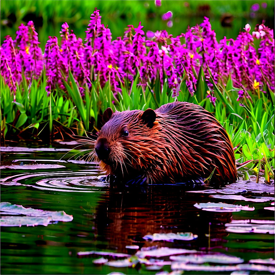 Beaver In Springtime Png 72 PNG Image