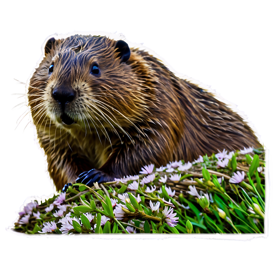 Beaver In Springtime Png Hrl PNG Image