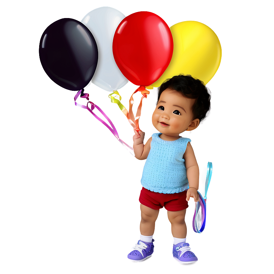 Bebe With Balloons Png 6 PNG Image