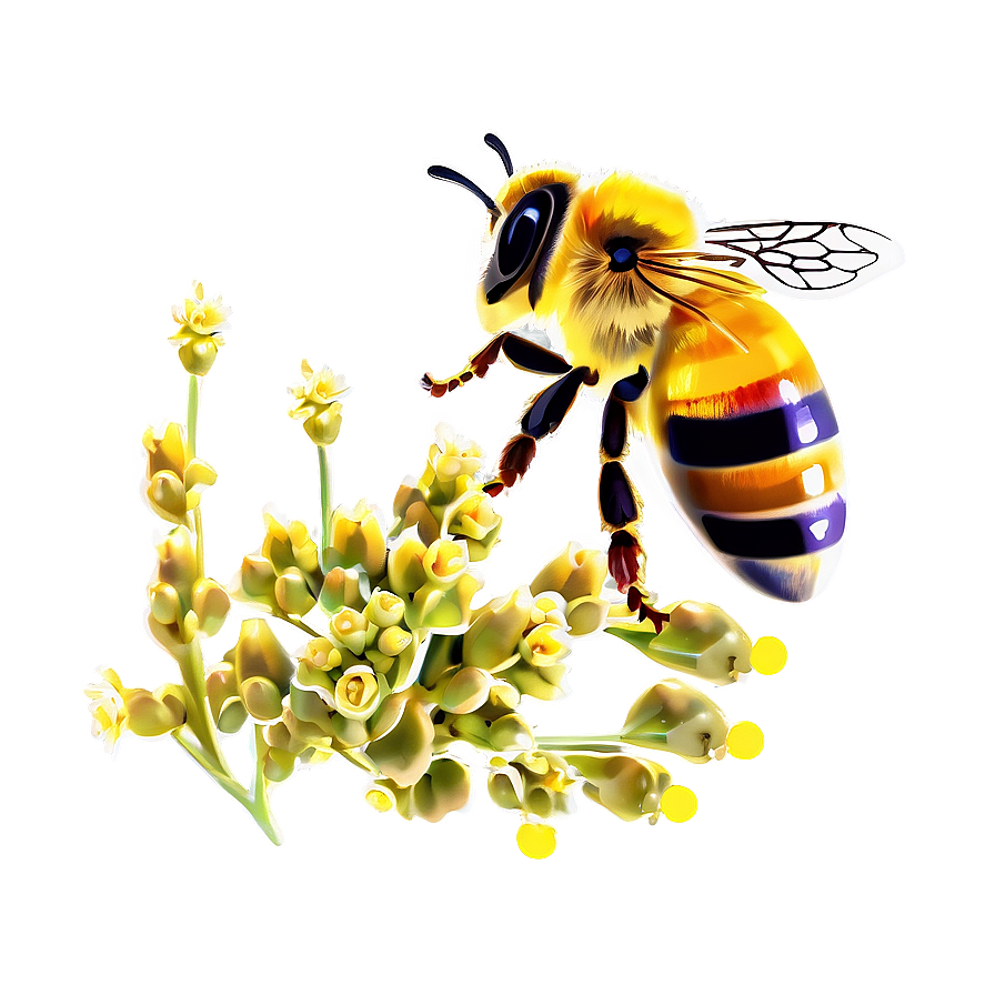 Bee And Pollen Png Esg86 PNG Image