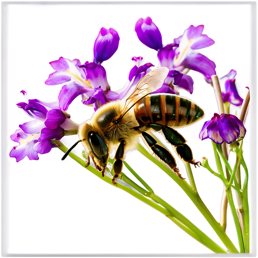 Bee Enjoying Nectar Png Xew PNG Image