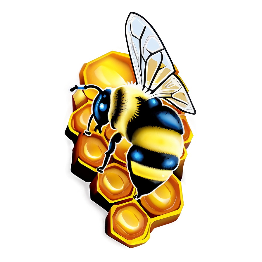 Bee On Honeycomb Png 05232024 PNG Image