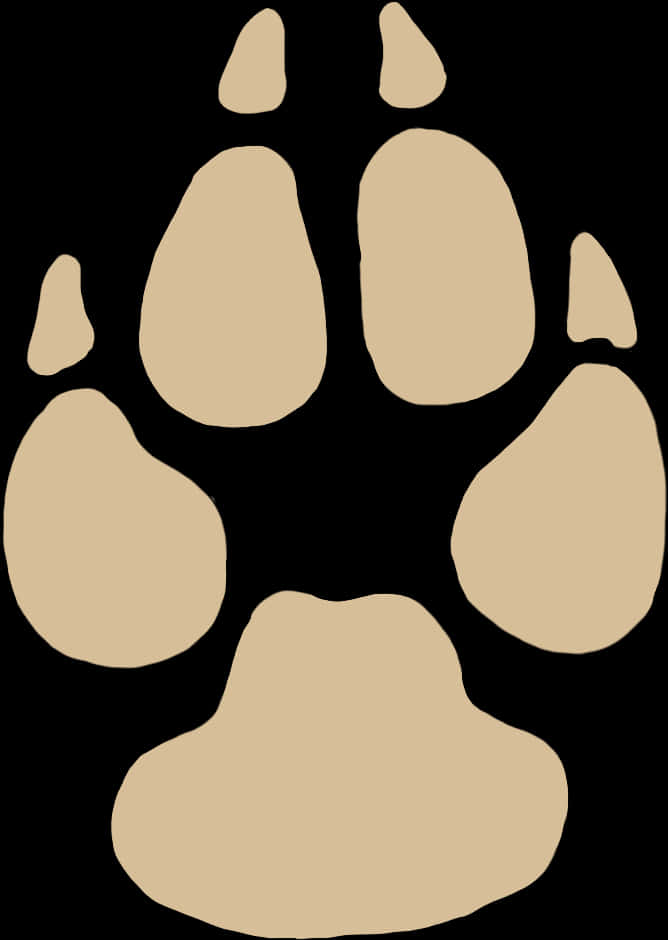 Beige Paw Printon Black Background PNG Image