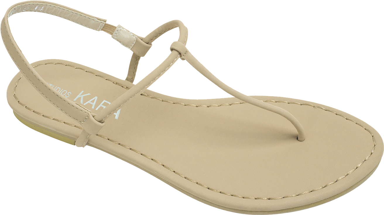 Beige Thong Sandal Product Showcase PNG Image