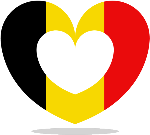 Belgian Heart Flag Graphic PNG Image