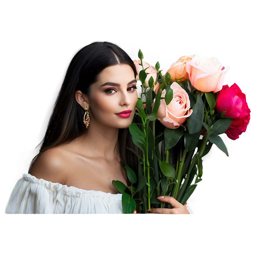 Bella With Flowers Png Bdh PNG Image