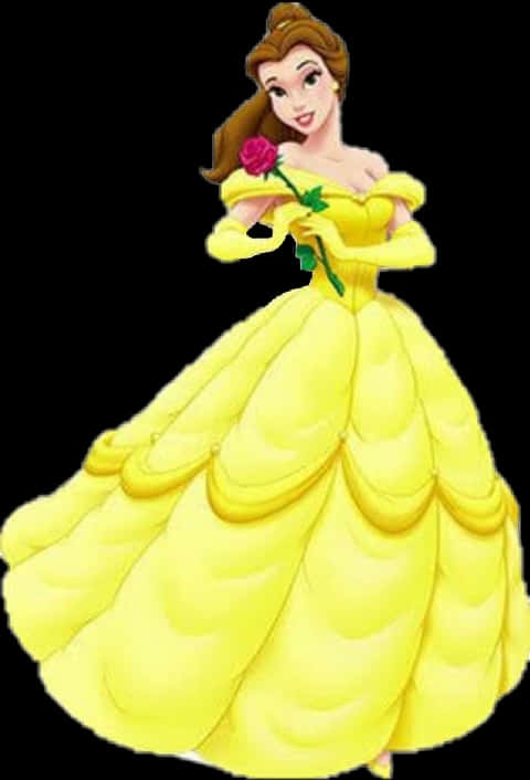 Belle Yellow Gown Rose PNG Image