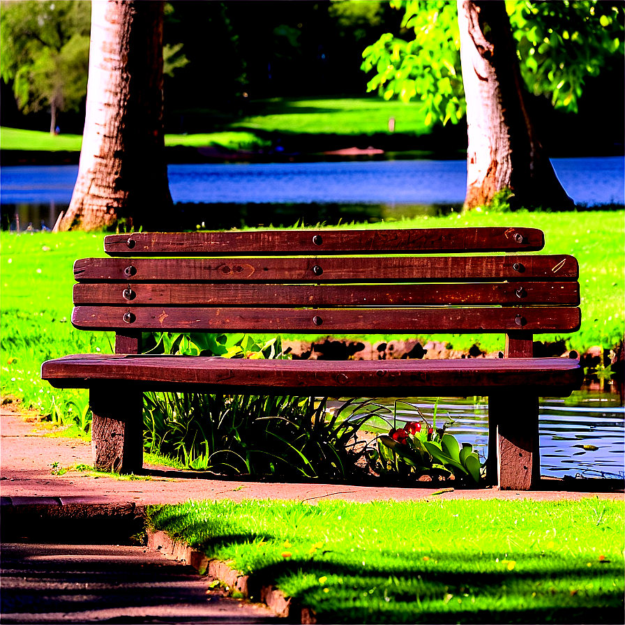 Bench By Water Png Ywa18 PNG Image