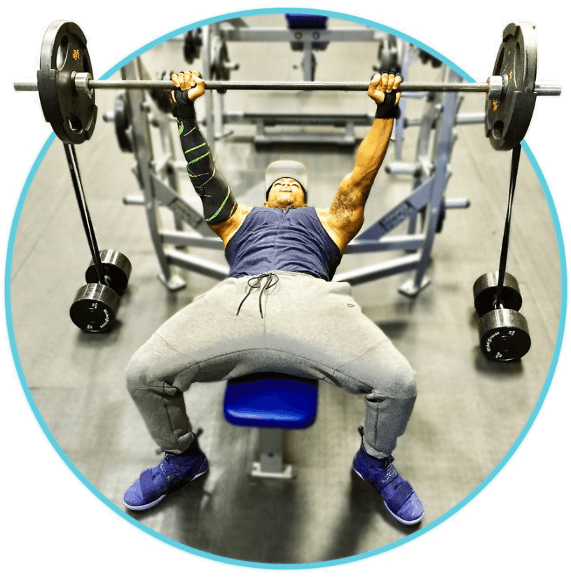 Bench Press Workout Session PNG Image