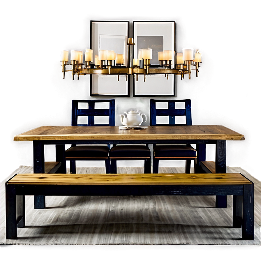 Bench Style Dining Table Png Yst22 PNG Image