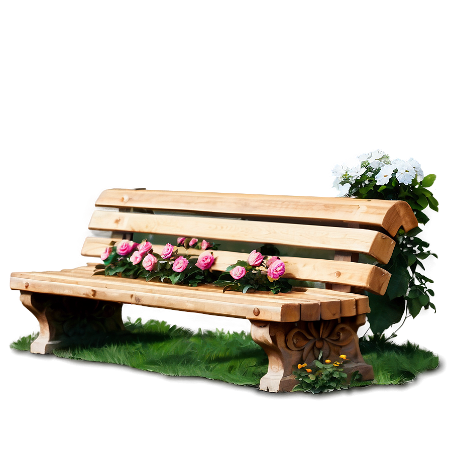 Bench With Flowers Png 05232024 PNG Image