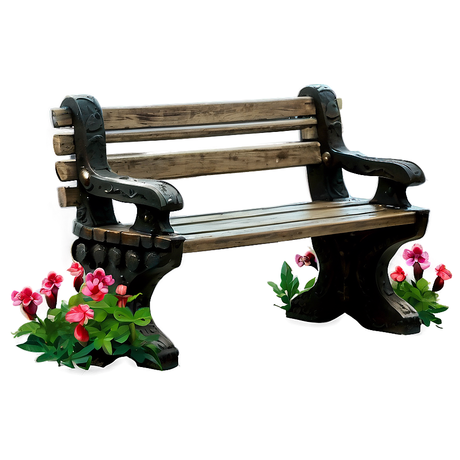 Bench With Flowers Png Qag PNG Image