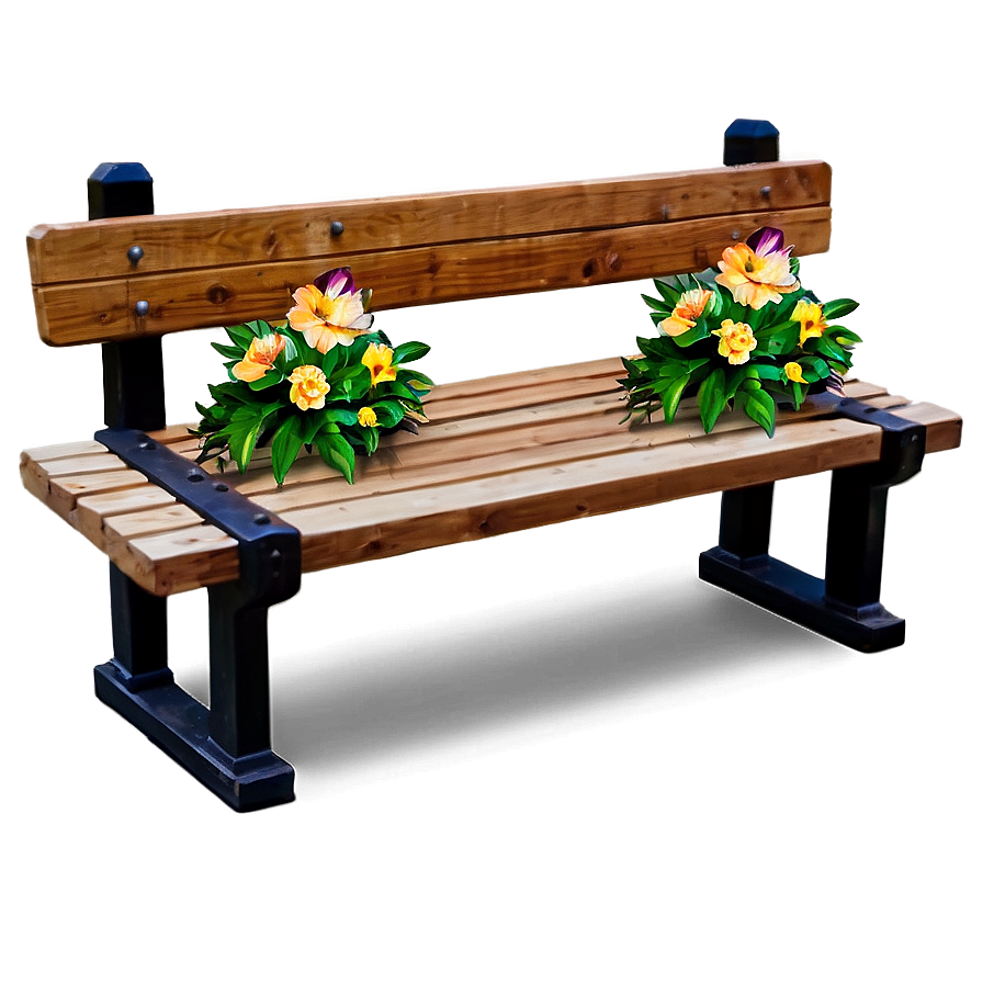 Bench With Flowers Png Tbe PNG Image