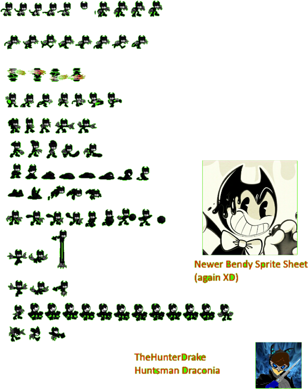 Bendy Sprite Sheet Compilation PNG Image