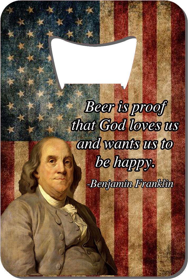 Benjamin Franklin Beer Happiness Quote PNG Image