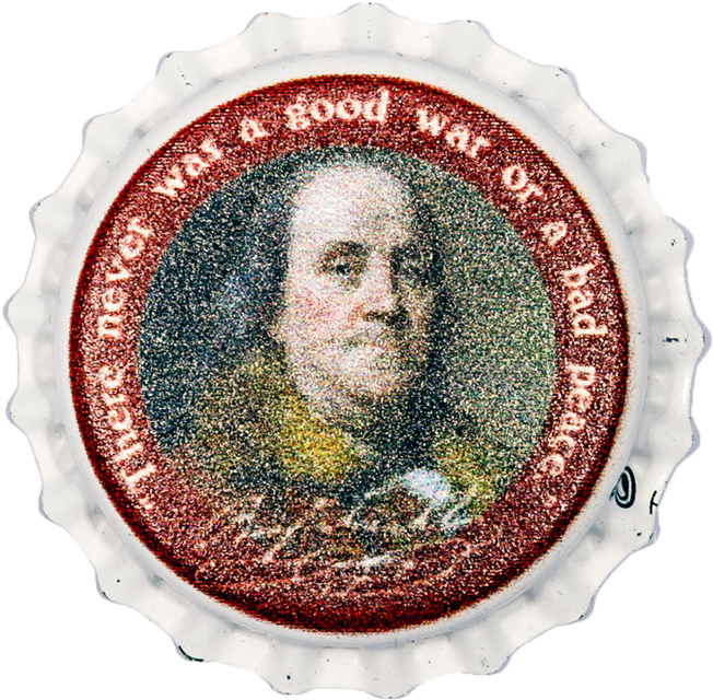 Benjamin Franklin Beer Quote Bottle Cap PNG Image