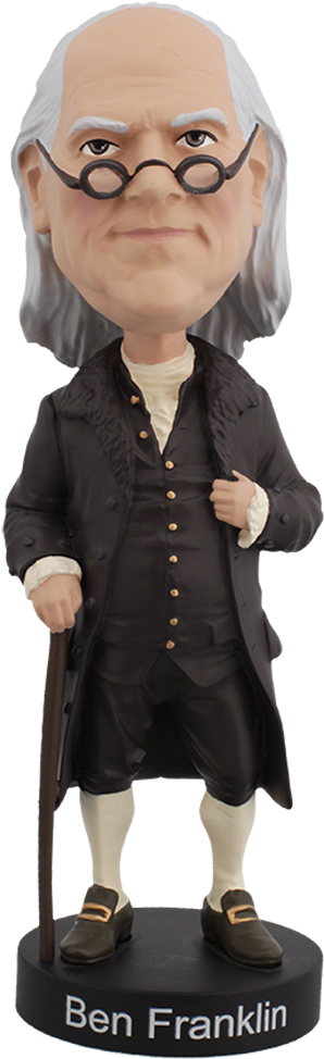 Benjamin Franklin Bobblehead Figurine PNG Image