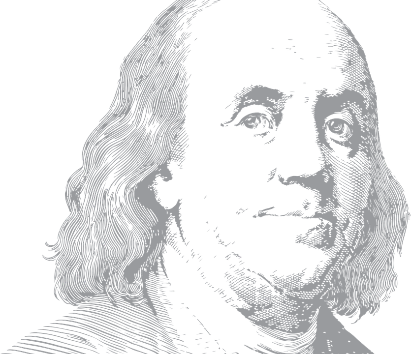 Benjamin Franklin Engraving Style PNG Image